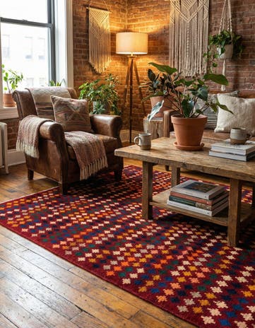 6' 2 x 7' 3 Hand Knotted Balouch Wool Rug