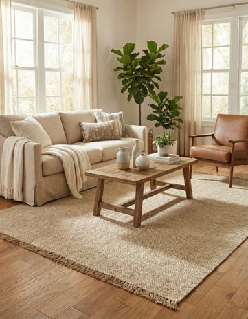 Natural Hand Woven Braided Jute Rug