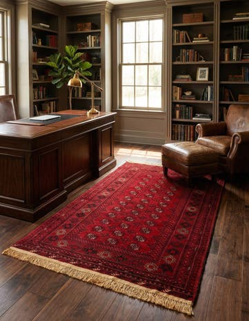 4' 2 x 6' 5 Hand Knotted Afghan Akhche Wool Rug