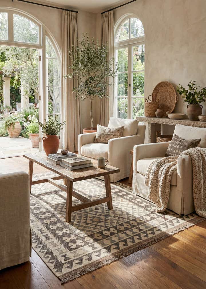 5' x 6' 7 Hand Woven Kilim Maymana Wool Rug