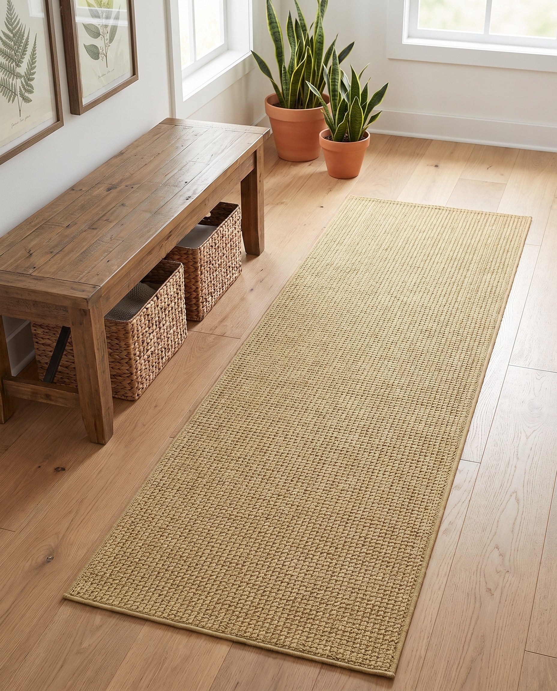 2' x 6' Monochromatic Bouclee Runner Rug