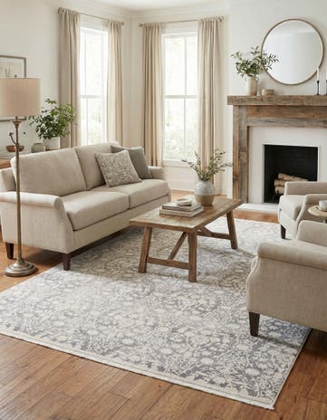 Light Gray New Vintage Rug