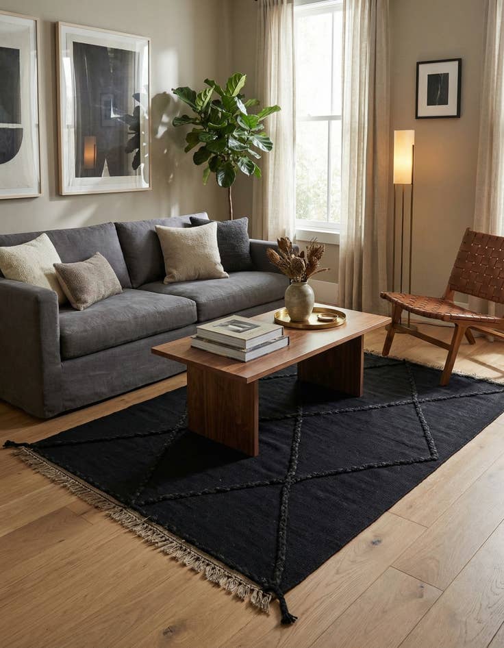 Detail image of 3' 6 x 5' 4  Hand Woven Kilim Modern Wool Rug