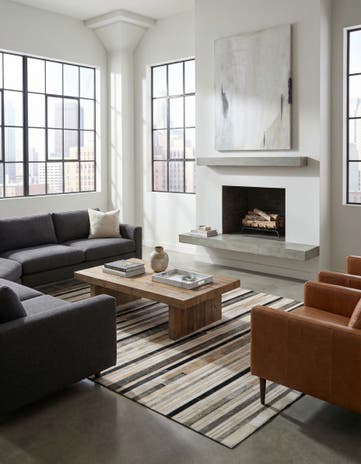 5' 1 x 8' 1 Cowhide - Patchwork Rug