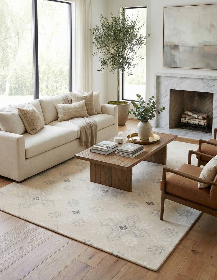 Detail image of  6' 1 x 8'  Hand Knotted Darya Wool Rug