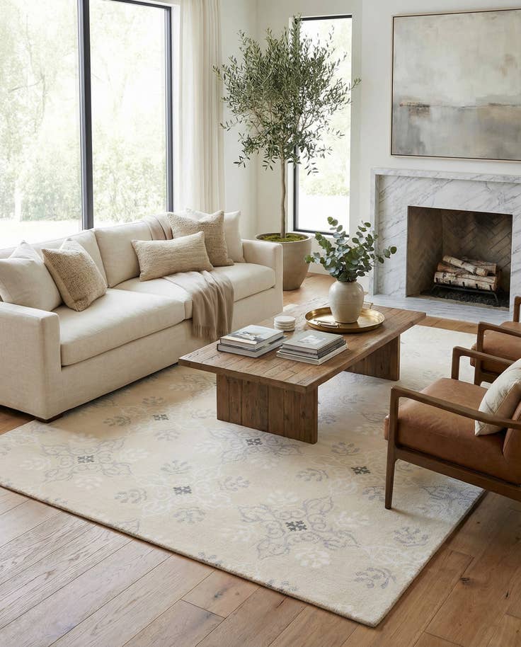 Detail image of 6' 1 x 8' Hand Knotted Darya Wool Rug