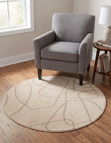 Ivory Contour Round Rug