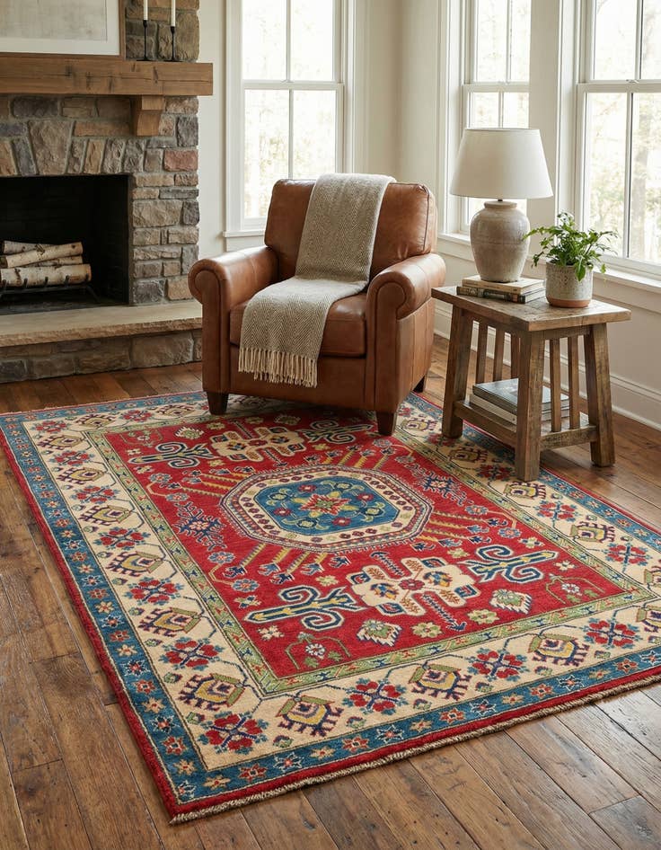 Detail image of 5' 1 x 6' 10  Hand Knotted Kazak Rug