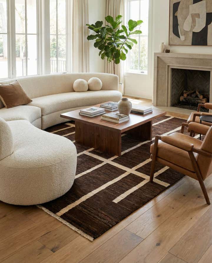 5' 9 x 7' 8 Hand Knotted Modern Ziegler Wool Rug