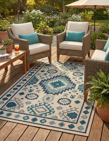 4' x 6' Easy-Clean Baja Indoor / Outdoor Rug