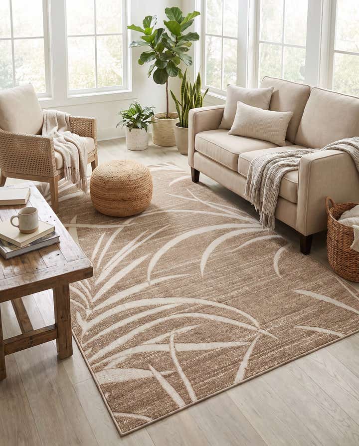 5' x 8' Easy-Clean Botanical Indoor / Outdoor Rug