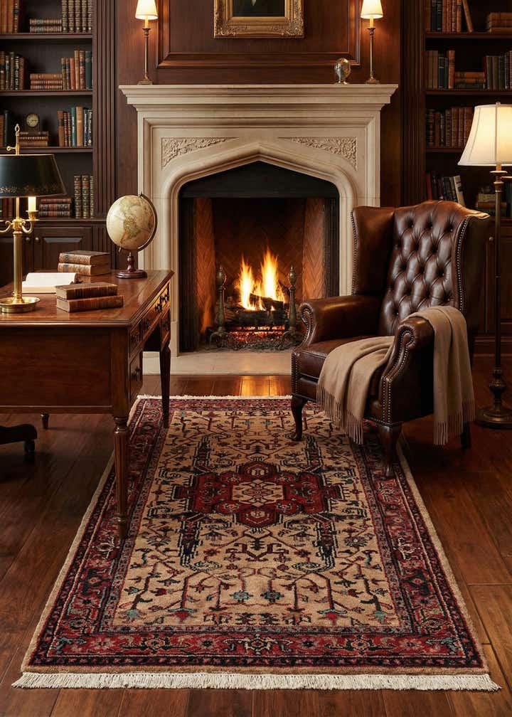 3' 4 x 6' 6 Hand Knotted Shahrbaft Wool Rug