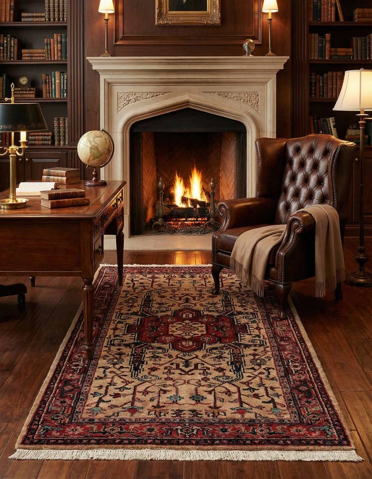 Detail image of  3' 4 x 6' 6  Hand Knotted Shahrbaft Wool Rug