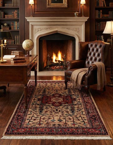 3' 4 x 6' 6 Hand Knotted Shahrbaft Wool Rug