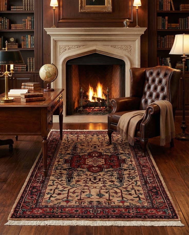 Detail image of 3' 4 x 6' 6 Hand Knotted Shahrbaft Wool Rug