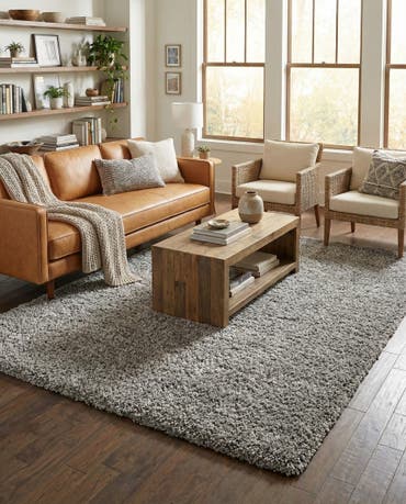  6' x 9' Solid Shag Rug