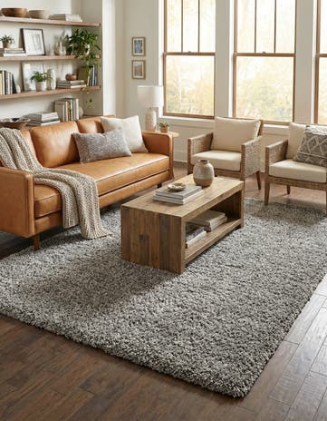 6' x 9' Solid Shag Rug