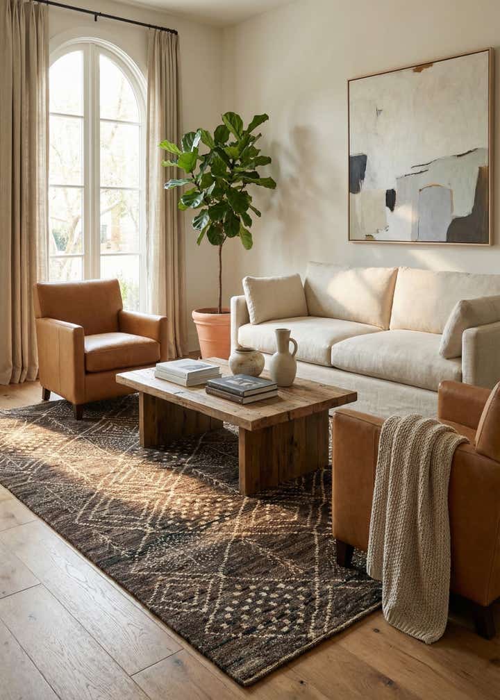 6' 2 x 8' 1 Hand Knotted Moroccan Wool Rug