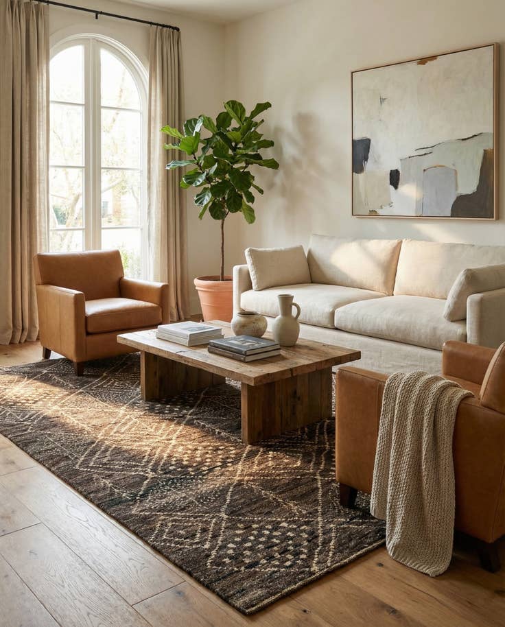 Detail image of 6' 2 x 8' 1 Hand Knotted Moroccan Wool Rug