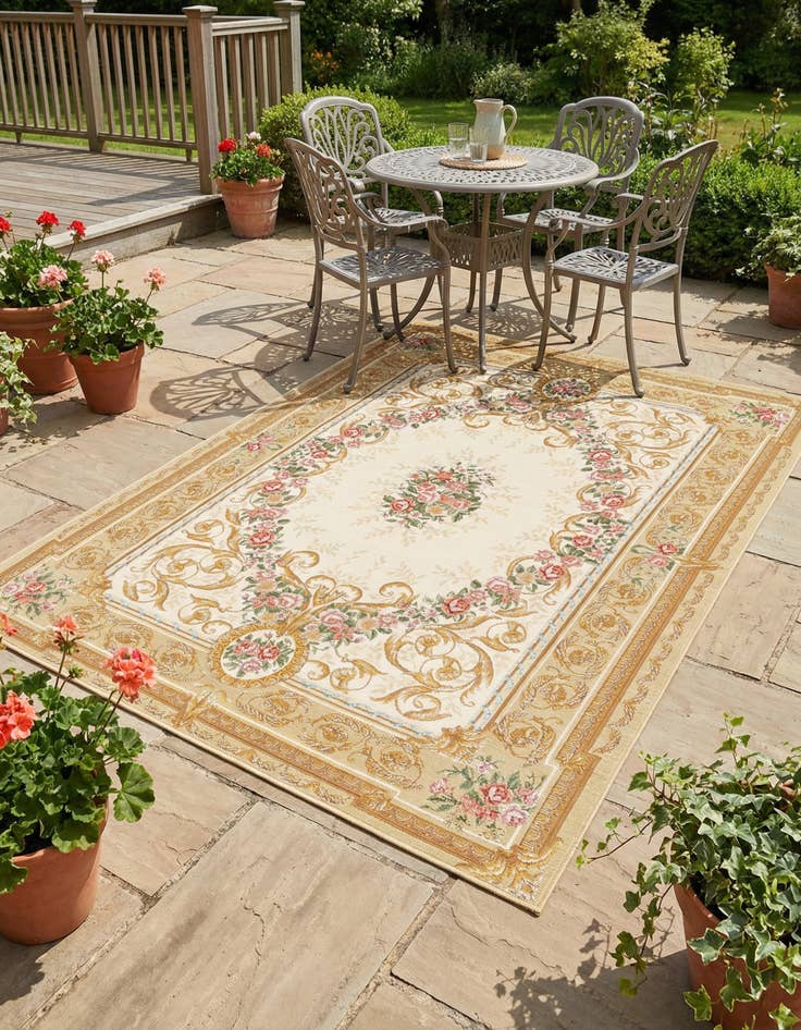 Detail image of 6' x 9' Washable Traditional Indoor / Outdoor Rug