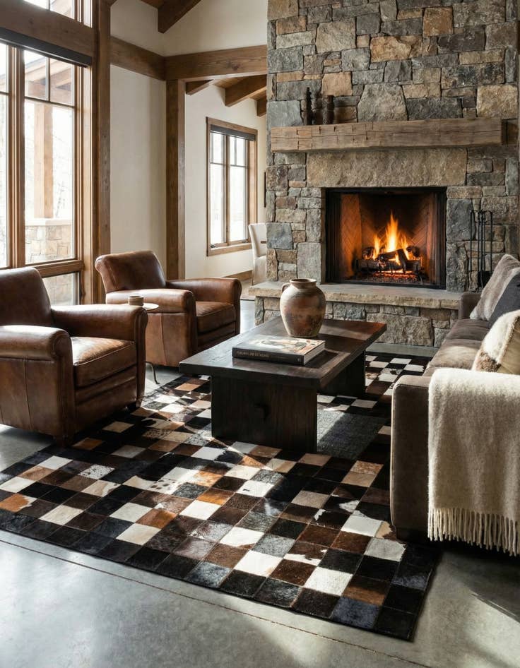 Detail image of  5' 3 x 7' 9 Cowhide - Patchwork Rug