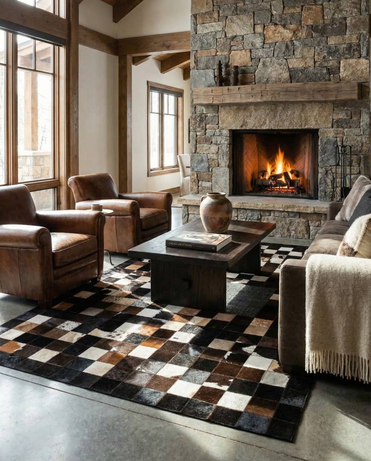 Detail image of 5' 3 x 7' 9 Cowhide - Patchwork Rug