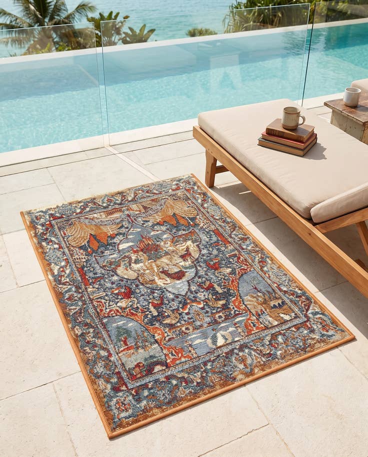 Detail image of 2' x 3' Easy-Clean Traditional Indoor / Outdoor Rug
