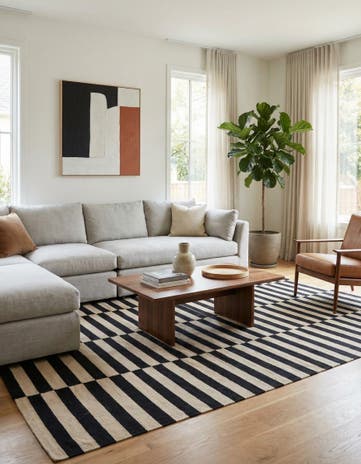 6' 7 x 9' 9 Hand Woven Kilim Modern Wool Rug