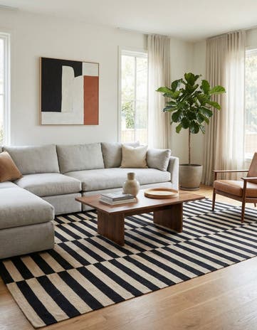 6' 7 x 9' 9 Hand Woven Kilim Modern Wool Rug
