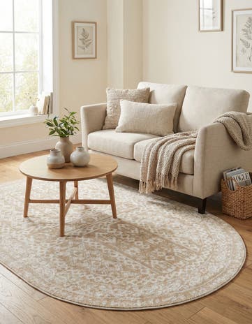 Beige Oxford Oval Rug