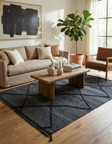 4' 9 x 6' 6 Hand Knotted Moroccan Wool Rug