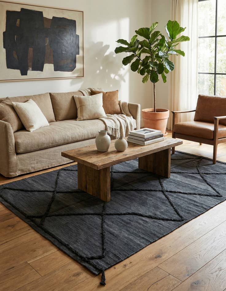 Detail image of 4' 9 x 6' 6  Hand Knotted Moroccan Wool Rug