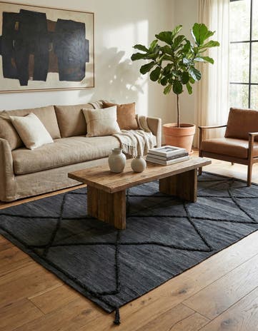 4' 9 x 6' 6 Hand Knotted Moroccan Wool Rug