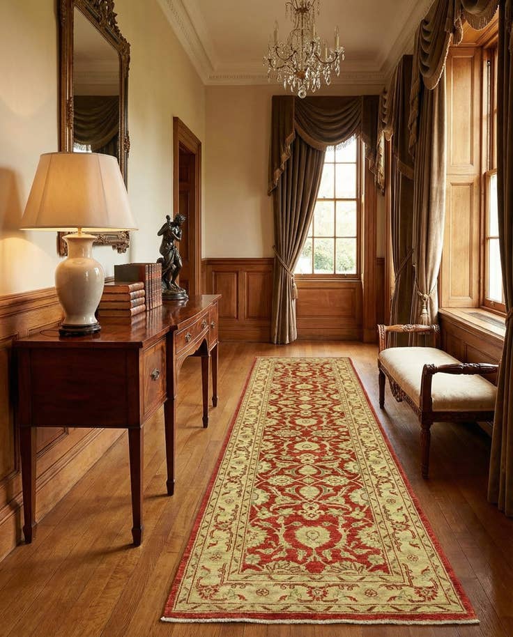 Detail image of 2' 7 x 9' 8 Hand Knotted Peshawar Ziegler Runner Rug