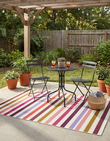 4' x 6' Easy-Clean Ribbon Indoor / Outdoor Rug