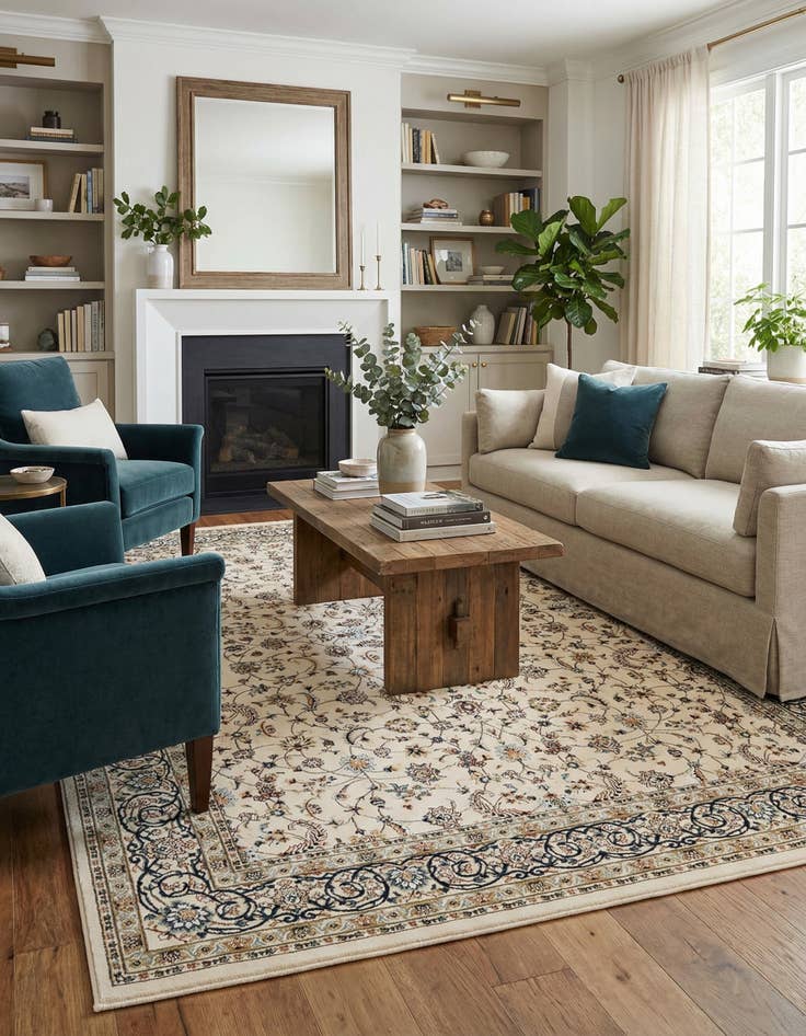 Detail image of  7' 10 x 11' Nain Design Rug