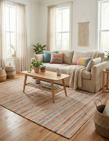 Hand Woven Happy Rugs Rainbow Weave