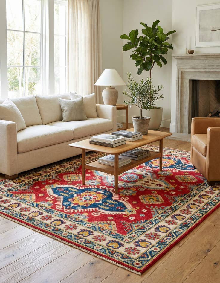 Detail image of 5' x 7'  Hand Knotted Kazak Rug