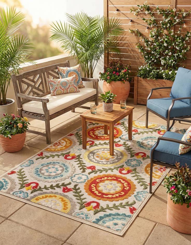 Detail image of 5' 3 x 8' Easy-Clean Casablanca Indoor / Outdoor Rug