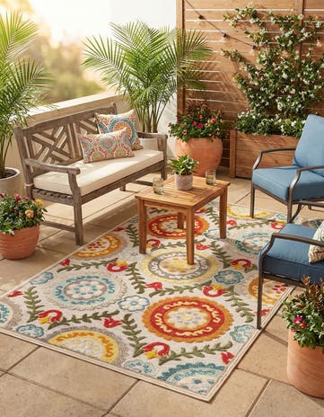 5' 3 x 8' Easy-Clean Casablanca Indoor / Outdoor Rug