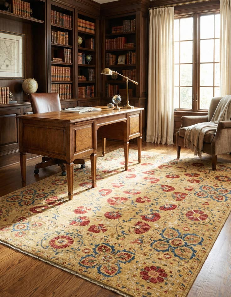 Detail image of 5' 2 x 6' 11  Hand Knotted Ariana Ziegler Oriental Rug