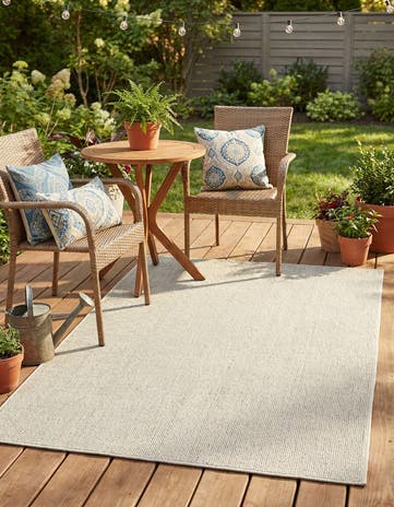 4' 1 x 6' 1 Easy-Clean Solid Indoor / Outdoor Rug