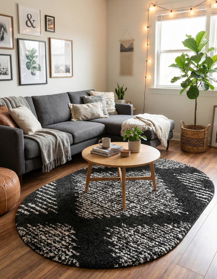 5' 3 x 8' Serenity Shag Oval Rug