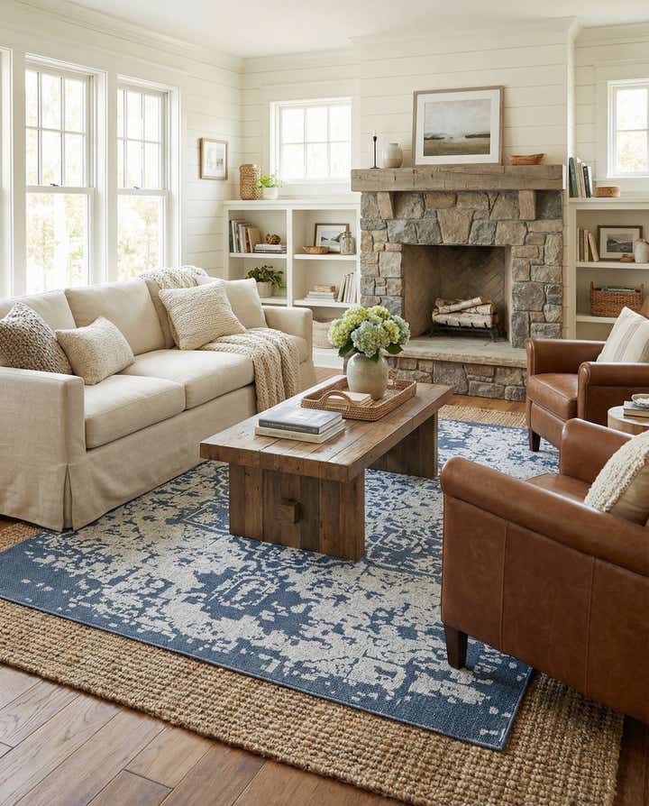 9' x 12' Easy-Clean Traditional Indoor / Outdoor Rug