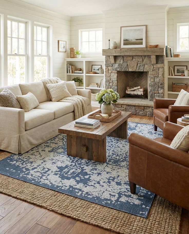 Detail image of 9' x 12' Easy-Clean Traditional Indoor / Outdoor Rug