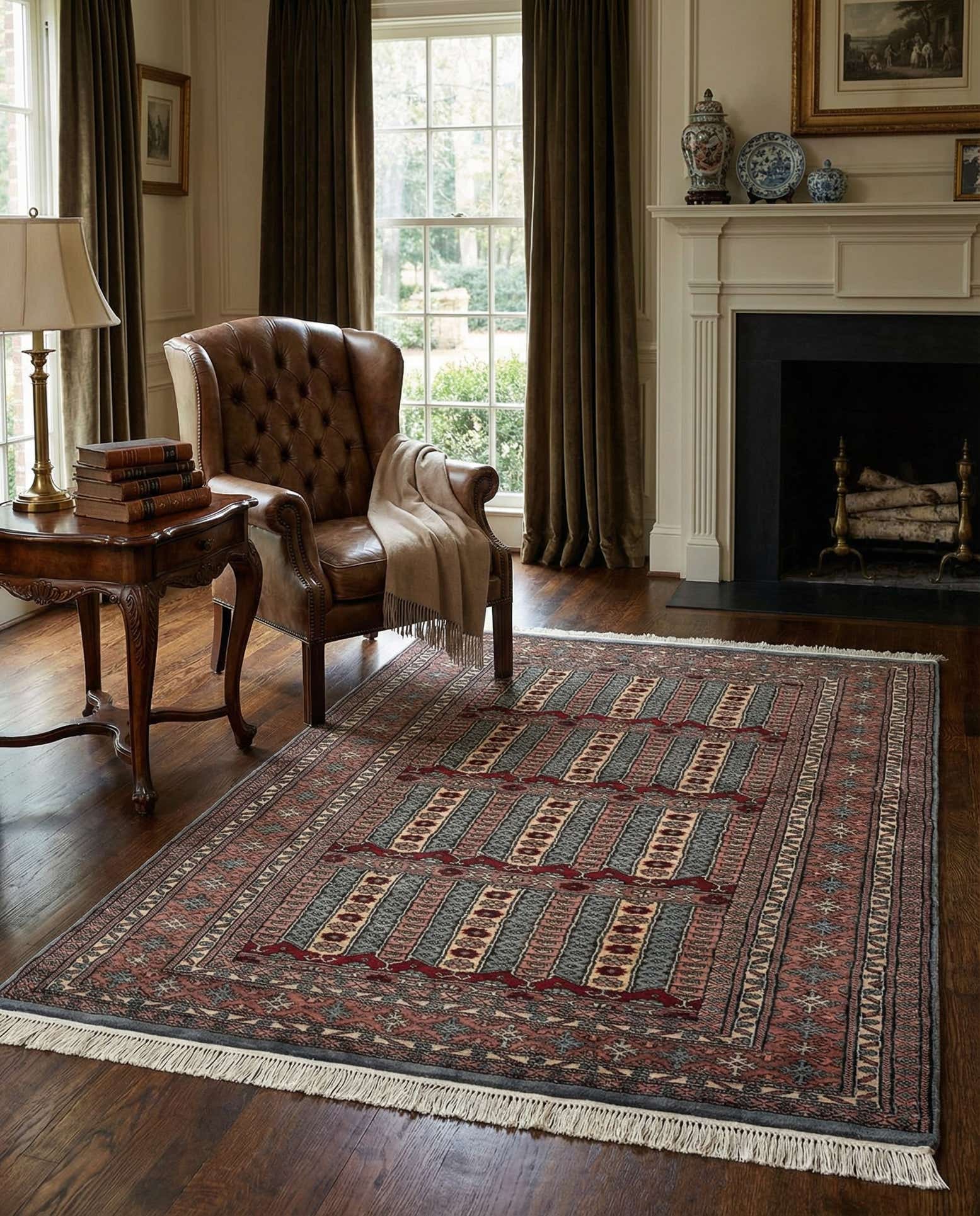 4' 3 x 6' 2 Hand Knotted Bokhara Oriental Wool Rug