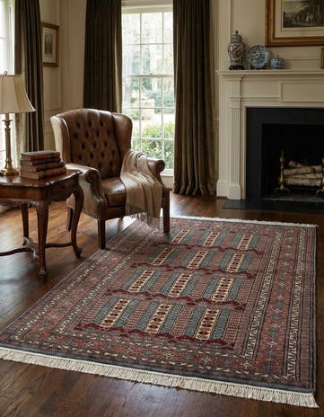 4' 3 x 6' 2 Hand Knotted Bokhara Oriental Wool Rug