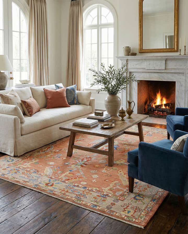 9' 9 x 11' 8 Hand Knotted Oushak Rug