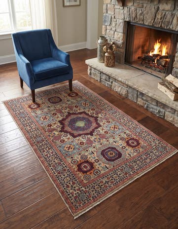3' 6 x 5' 5 Hand Knotted Mamluk Ziegler Rug