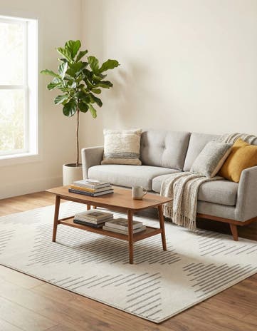 Ivory and Gray Kai Rug